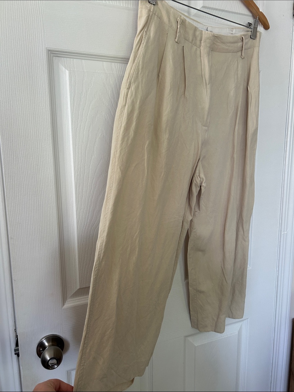 Mango (MNG) Cropped Wide Leg Linen Blend Pants – Size 10 see measurements